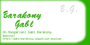 barakony gabl business card